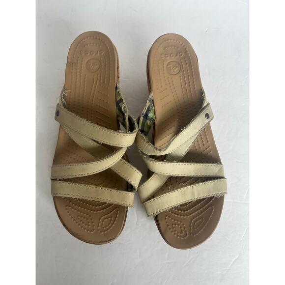 Crocs Leigh Platform Wedge Strappy Slide On Sandals Size 9 - Picture 3 of 9